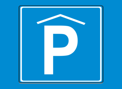 Icon anfahrt parken P mit Dach